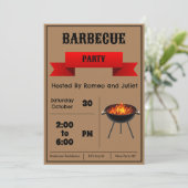 ブラウンバーベキューパーティの招待状 招待状 (スタンド正面)