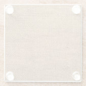 ブラウンバーラップクロスのサックテクスチャ ガラスコースター (裏面)