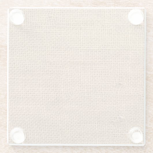 ブラウンバーラップクロスのサックテクスチャ ガラスコースター (裏面)