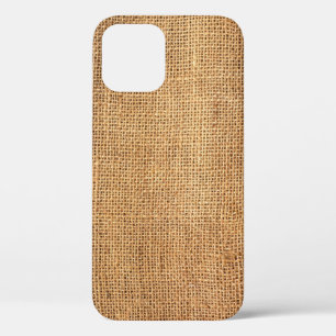 ブラウンバーラップサック:テクスチャ付き布の背景 iPhone 12ケース