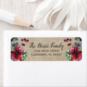 ブラウンバーラップ赤ポインセティアホリーベリーレーベル ラベル (インサイチュ)