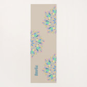 ブラウンパステルゼンフラワーウォーター色マンダラ ヨガマット (裏面)