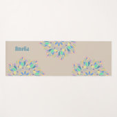 ブラウンパステルゼンフラワーウォーター色マンダラ ヨガマット (正面(横))