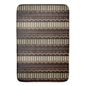 ブラウンパターン（の模様が）ある、金ゴールド、クリーム バスマット (正面縦)