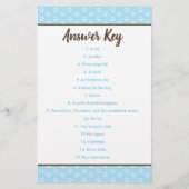 ブラウンパピードッグボーイ赤ちゃんシャワー子供部屋韻クイズ (裏面)