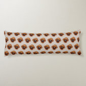 ブラウンパンジー花シームレスパターン抱き枕 ボディピロー (裏面)