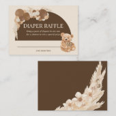 ブラウンパンパスグラステディベアおむつラッフル エンクロージャーカード (正面/裏面)