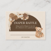 ブラウンパンパスグラステディベアおむつラッフル エンクロージャーカード (正面)