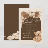 ブラウンパンパスグラステディベアサンキューカード サンキューカード (正面/裏面)