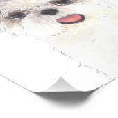 ブラウンパーソナライズされたとホワイトシーズー(犬)の珠玉 フォトプリント (角)