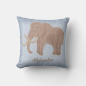 ブラウンパーソナライズされたウーリーマンモスイラストレーション クッション (正面)