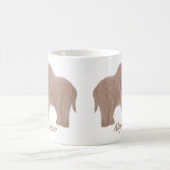 ブラウンパーソナライズされたウーリーマンモスイラストレーション コーヒーマグカップ (中央)