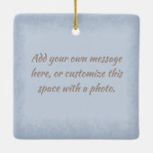 ブラウンパーソナライズされたウーリーマンモスイラストレーション セラミックオーナメント (裏面)