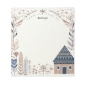 ブラウンパーソナライズされたスカンジナビアハイゲハウス ノートパッド (正面)