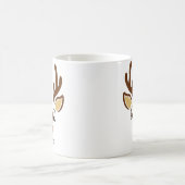 ブラウンパーソナライズされたトナカイのクリスマスマグ コーヒーマグカップ (中央)