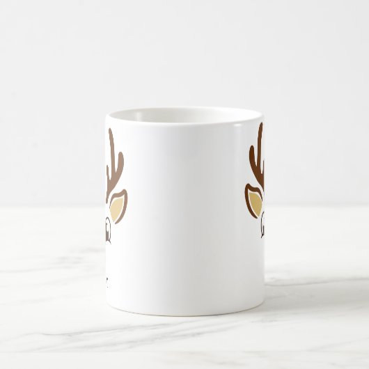 ブラウンパーソナライズされたトナカイのクリスマスマグ コーヒーマグカップ (中央)