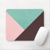ブラウンパーソナライズされたピンクとグリーンの抽象芸術パターン マウスパッド (マウス)