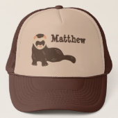 ブラウンパーソナライズされたフェレット野球 キャップ (正面)