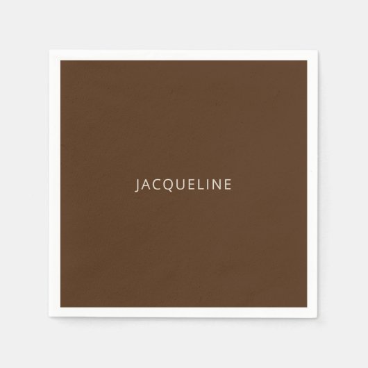 ブラウンパーソナライズされたブライダルシャワー スタンダードカクテルナプキン (正面)