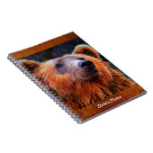ブラウンパーソナライズされたベアポートレート野生生物写真 ノートブック (右側)