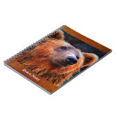 ブラウンパーソナライズされたベアポートレート野生生物写真 ノートブック (左側)