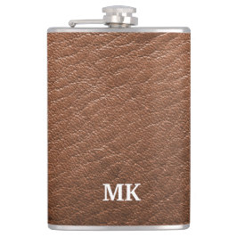 ブラウンパーソナライズされたレザールック フラスク