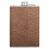 ブラウンパーソナライズされたレザールック フラスク (裏面)