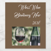 ブラウンパーソナライズされたワインボトル写真 ワインラベル (シングルラベル)