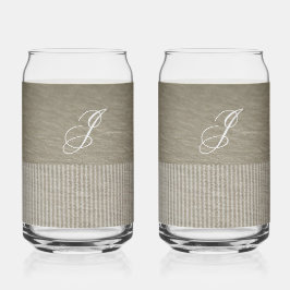 ブラウンパーソナライズされた自然カキセット ガラス缶