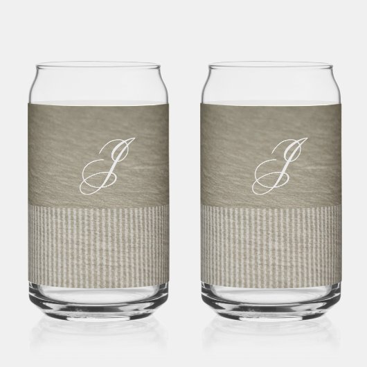 ブラウンパーソナライズされた自然カキセット ガラス缶 (正面)