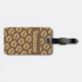 ブラウンパーソナライズされた金ゴールドグリッター唇エレガント ラゲッジタグ (裏面横)