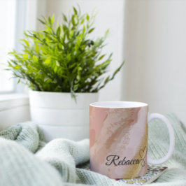 ブラウンパーソナライズされた&金ゴールドウォーター色コーヒー コーヒーマグカップ