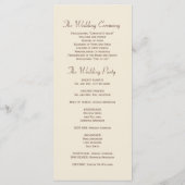 ブラウンパームツリートロピカル結婚式 プログラム (裏面)