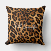 ブラウンヒョウアニマルプリント クッション (正面)