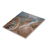 ブラウンヒルズデジタルアートを通る青い川 タイル (側面)