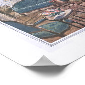 ブラウンビクトリアンとブルーのリビングルーム ポスター (角)