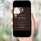 ブラウンビストルホワイトローズ結婚フローラ 招待状