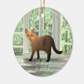 ブラウンビルマ猫オーナメント セラミックオーナメント (左)