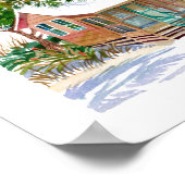 ブラウンビーチコテージ水彩熱帯ポスター ポスター (角)