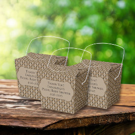 ブラウンピクニックベビーシャワーバスケットありがとう フェイバーボックス