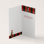 ブラウンピットブルドッグホリデープレイドクリスマス (内部)