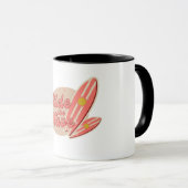 ブラウンピンクのヴィンテージが波のマグカップに乗る マグカップ (正面右)