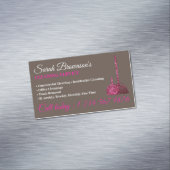 ブラウンピンクグラマラス清掃サービス守衛室 マグネット名刺 (インサイチュ)