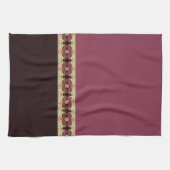 ブラウンピンクスとベージュ キッチンタオル (横)