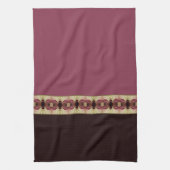 ブラウンピンクスとベージュ キッチンタオル (縦)