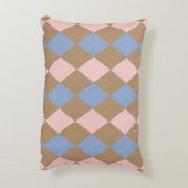 ブラウンピンクブルーアーガイル アクセントクッション (裏面(縦))