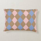 ブラウンピンクブルーアーガイル アクセントクッション (裏面)