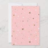 ブラウンピンクプリンセスユニコーン誕生日 招待状 (裏面)