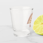 ブラウンピンクボホレインボー名前をカスタムするモノグラム ショットグラス (左)