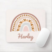 ブラウンピンクボホレインボー名前をカスタムするモノグラム マウスパッド (マウス)